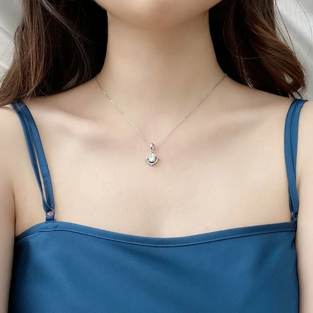 Certified 1ct. t.w. Moissanite Diamond Windmill Necklace NEW